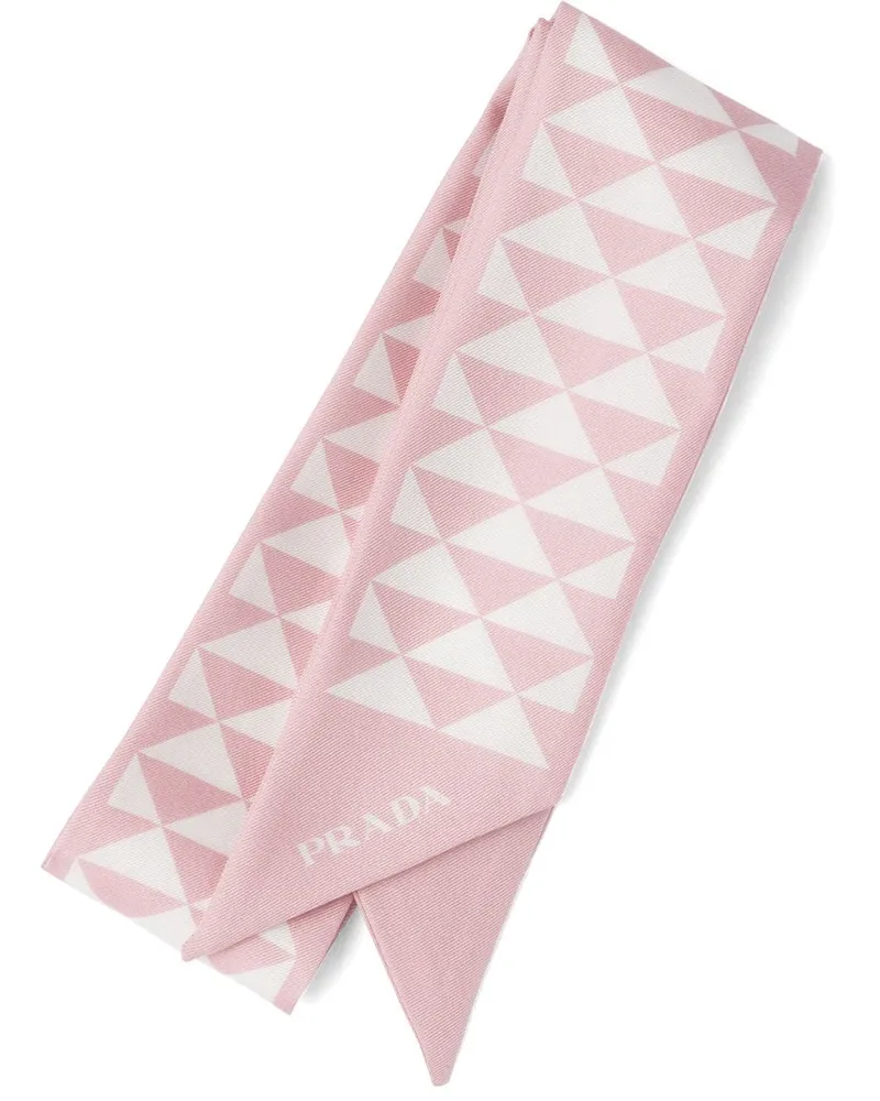 Prada Schal mit Logo - Rosa Rosa