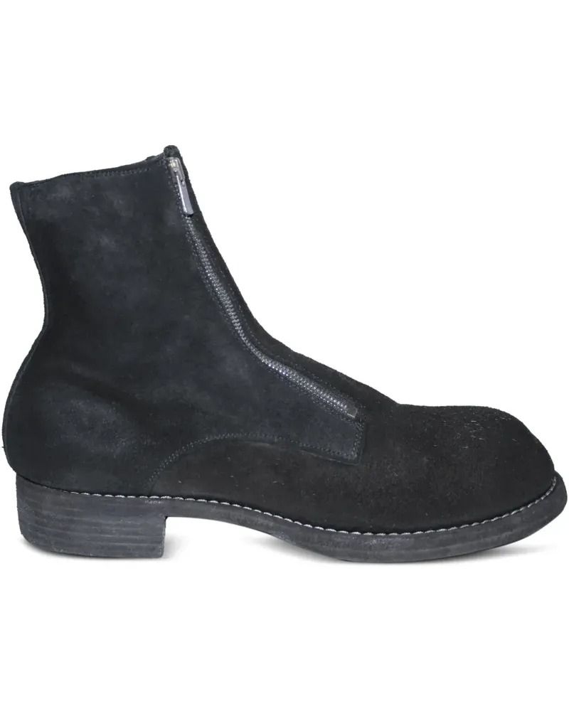 GUIDI Wildlederstiefel mit Reißverschluss - Schwarz Schwarz