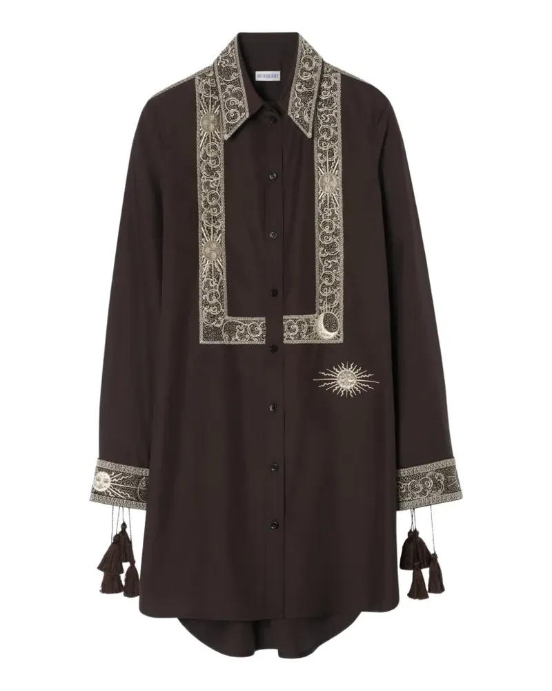 Burberry embroidered silk shirt dress - Braun Braun