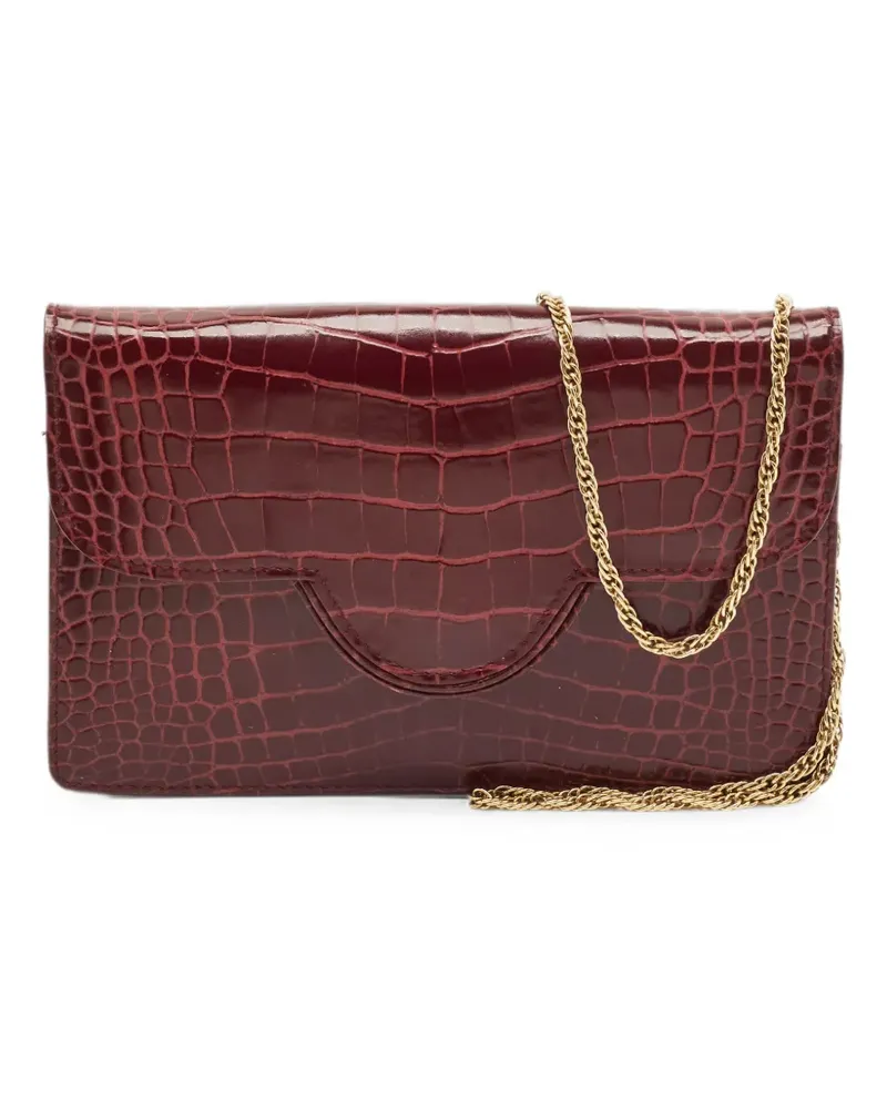 Aspinal of London Ava croc-embossed shoulder bag - Rot Rot