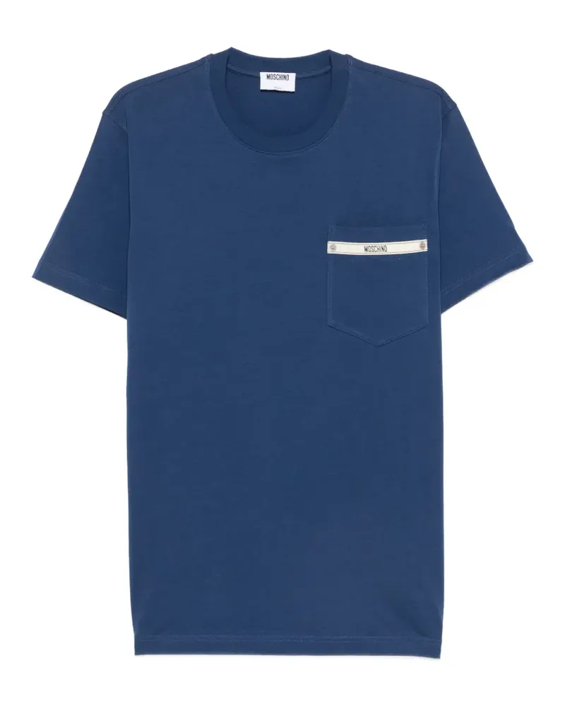 Moschino patch-pocket T-shirt - Blau Blau
