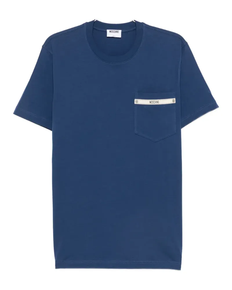 Moschino patch-pocket T-shirt - Blau Blau