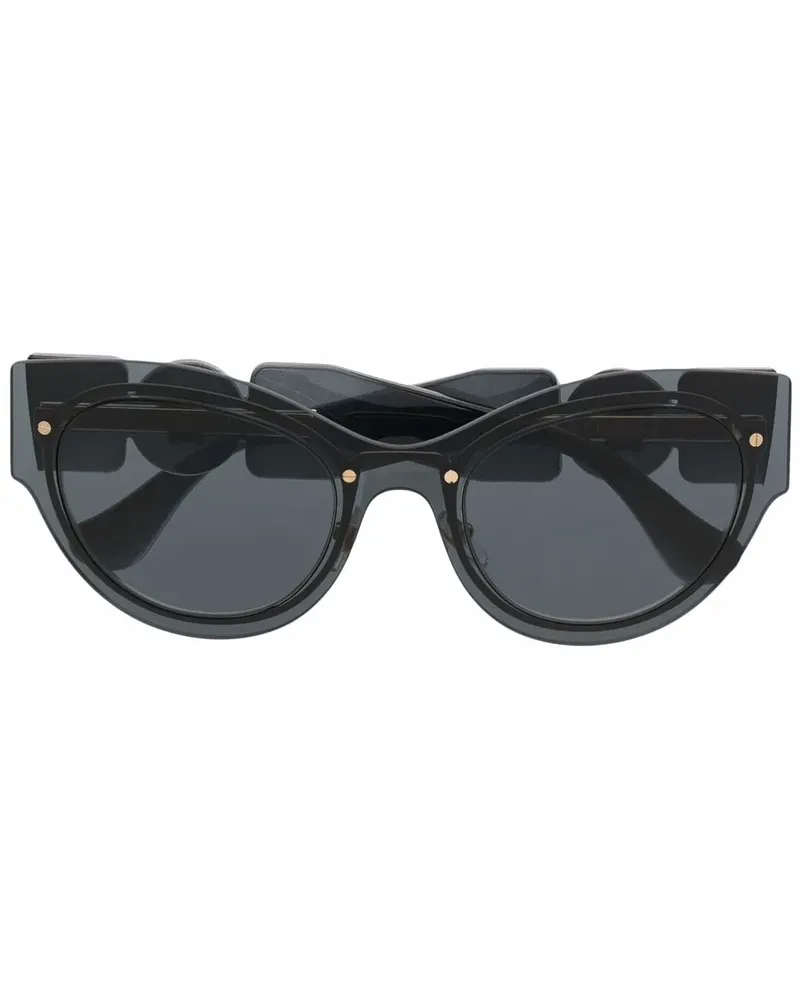 Versace Cat-Eye-Sonnenbrille mit Medusa-Schild - Schwarz Schwarz