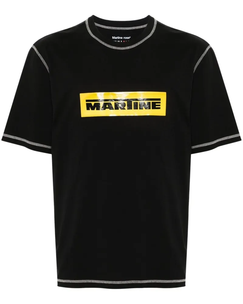 Martine Rose T-Shirt mit Logo-Streifen - Schwarz Schwarz