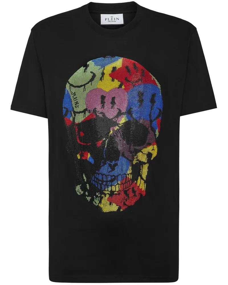Philipp Plein T-Shirt mit Smiley-Print - Schwarz Schwarz