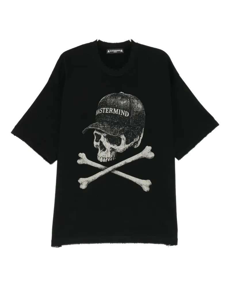 Mastermind World T-Shirt im Distressed-Look - Schwarz Schwarz