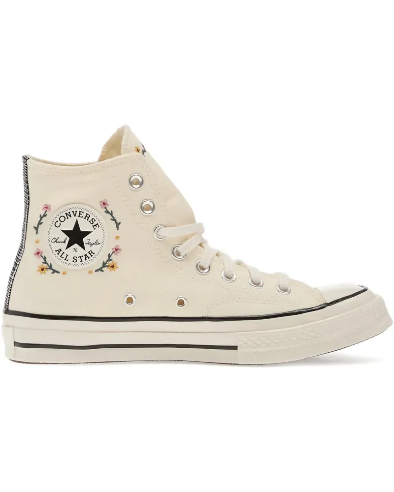 Converse Chuck 70 floral-embroidered sneakers - Nude Nude