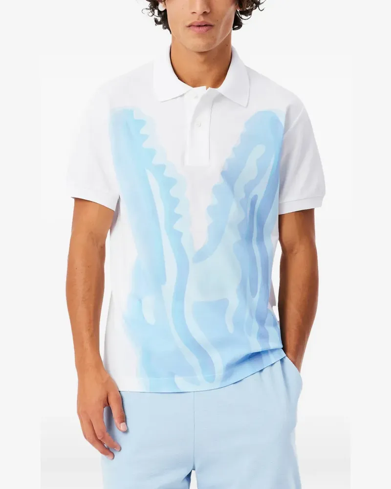 Lacoste crocodile-print polo shirt - Weiß Weiß