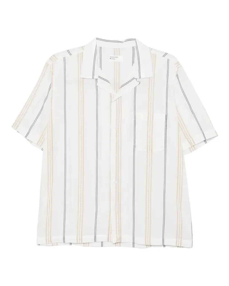 Universal Works Gestreiftes Hemd - Weiß Weiß