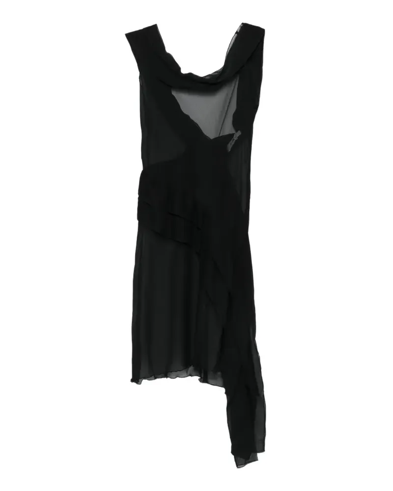 GIMAGUAS Boa draped mini dress - Schwarz Schwarz
