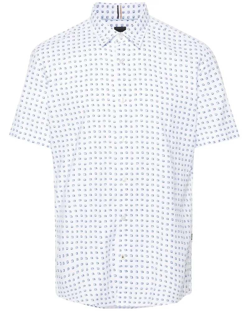 HUGO BOSS Hemd mit geometrischem Print - Weiß Weiß