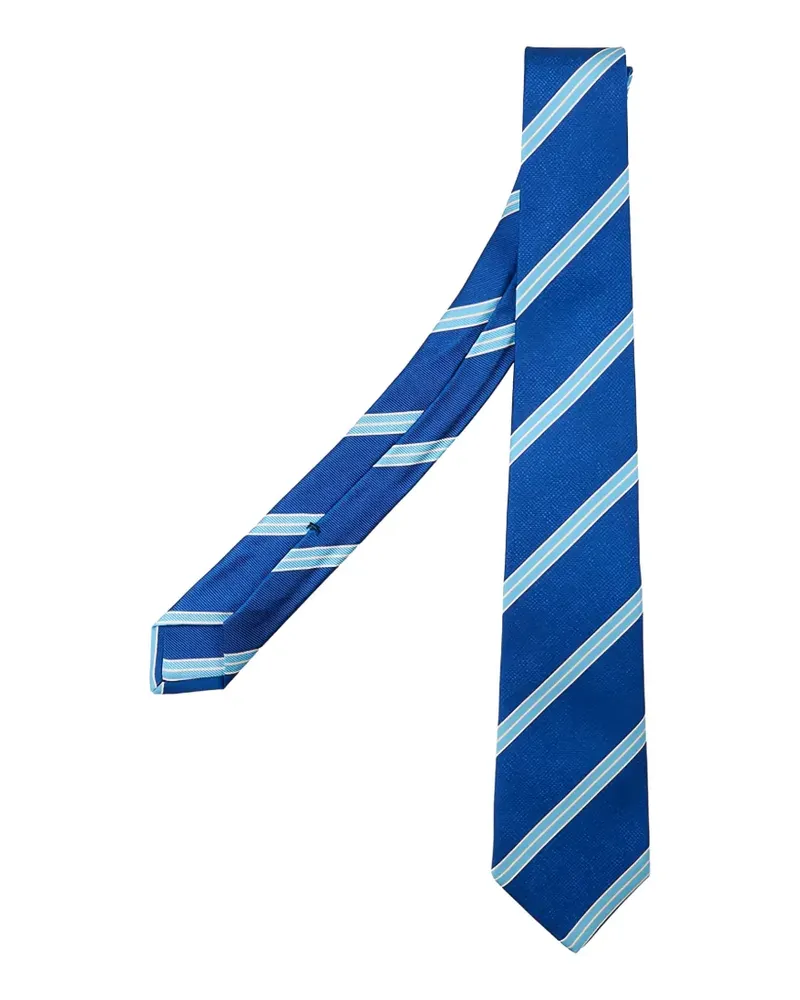 Kiton Krawatte mit diagonalen Streifen - Blau Blau