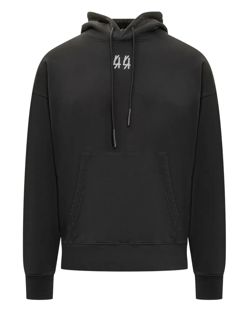 44 LABEL GROUP Hoodie mit Logo-Print - Schwarz Schwarz