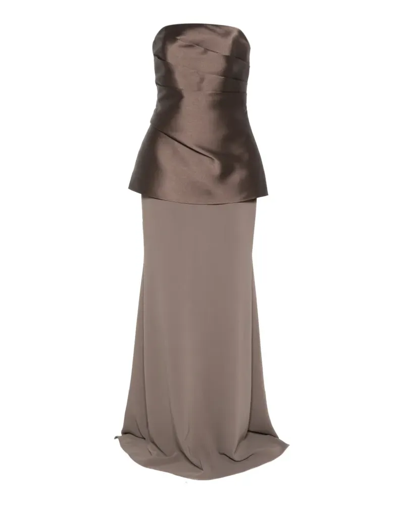 Solace London Allia draped strapless maxi dress - Braun Braun