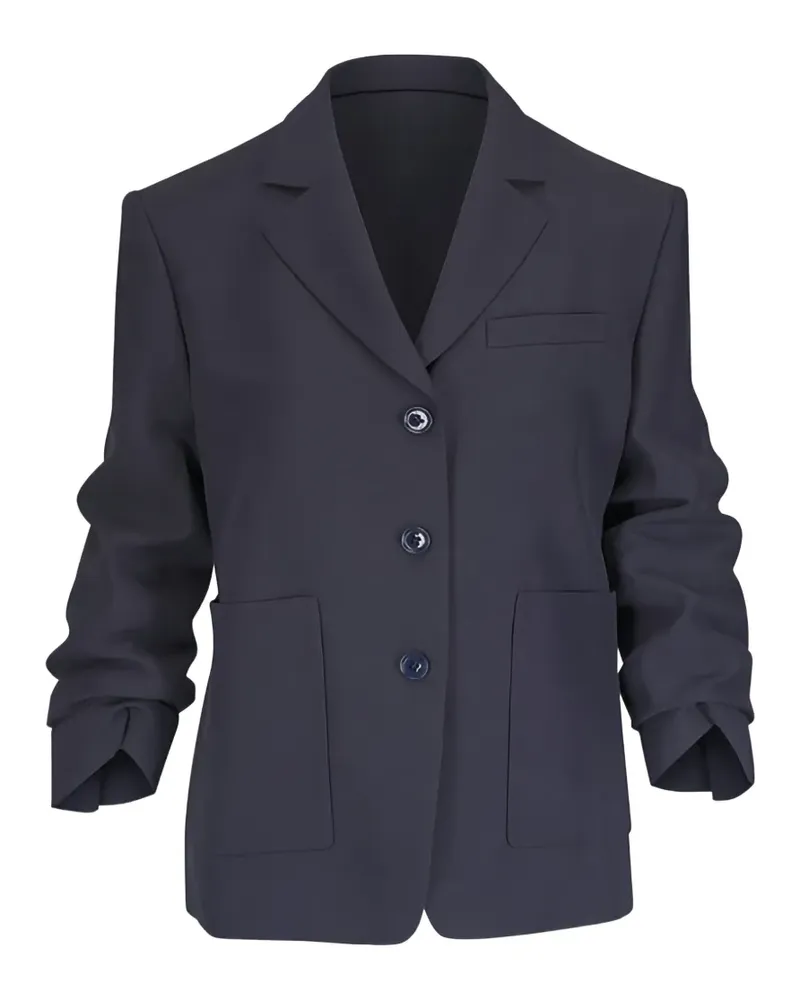 Dorothee Schumacher single-breasted ruched-sleeve blazer - Blau Blau