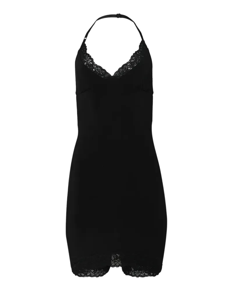 VETEMENTS Neckholder-Playsuit mit Spitzenbesatz - Schwarz Schwarz