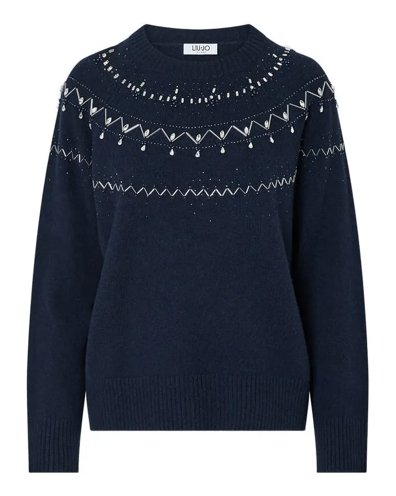 Liu Jo Pullover mit Schmuckstickerei - Blau Blau