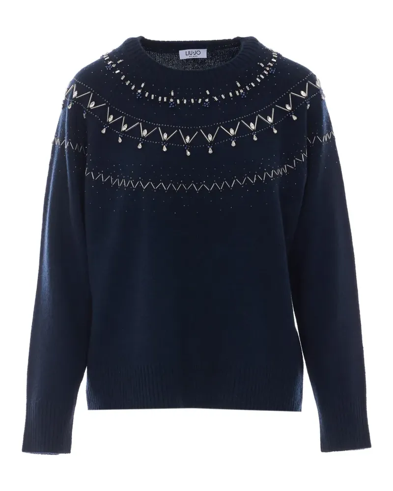 Liu Jo Pullover mit Schmuckstickerei - Blau Blau