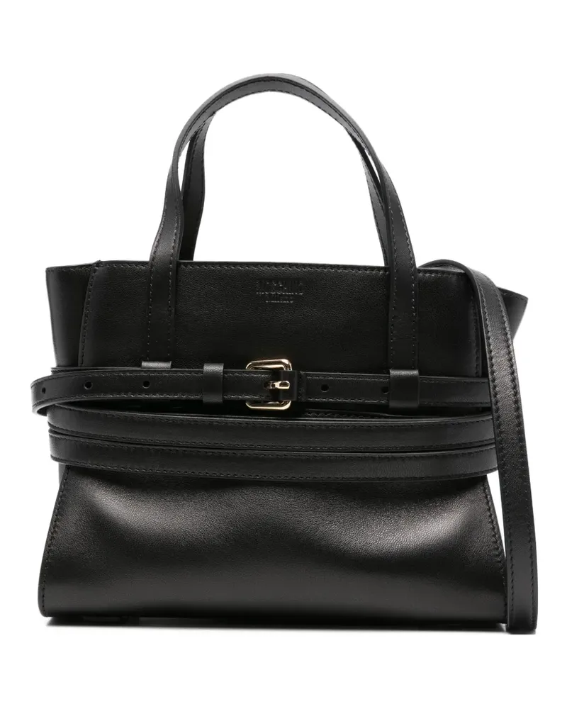 Moschino Tie Me Tote Bag mit Schnallenverschluss - Schwarz Schwarz
