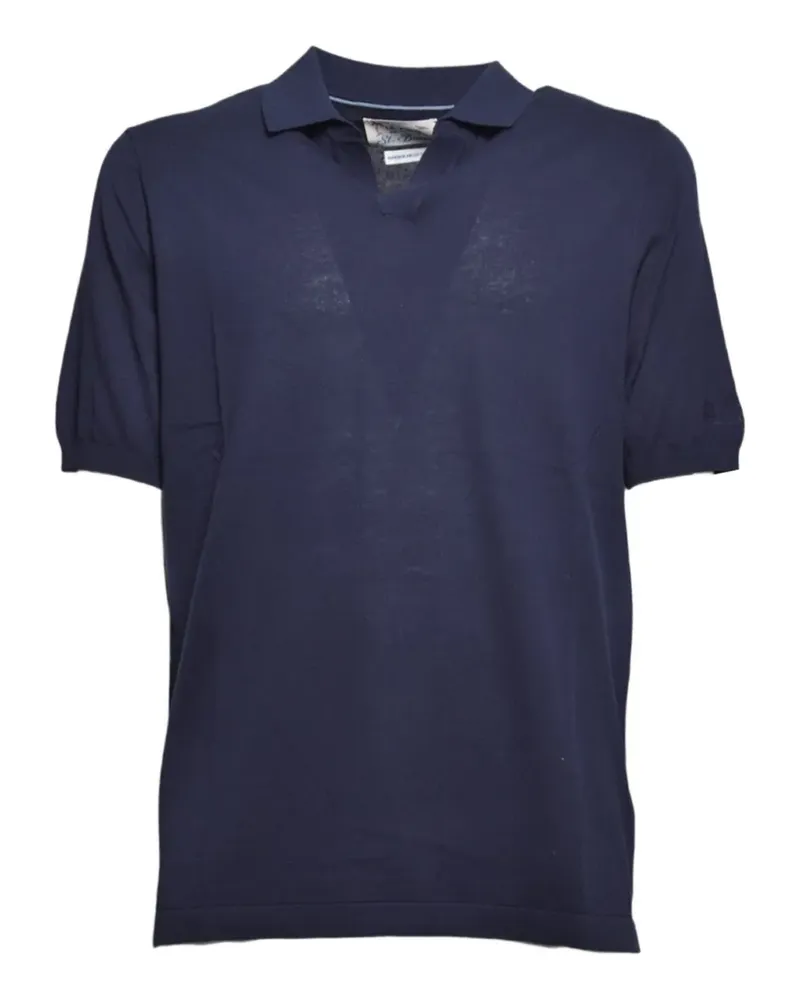 MC2 Saint Barth fine-knit V-neck T-shirt - Blau Blau