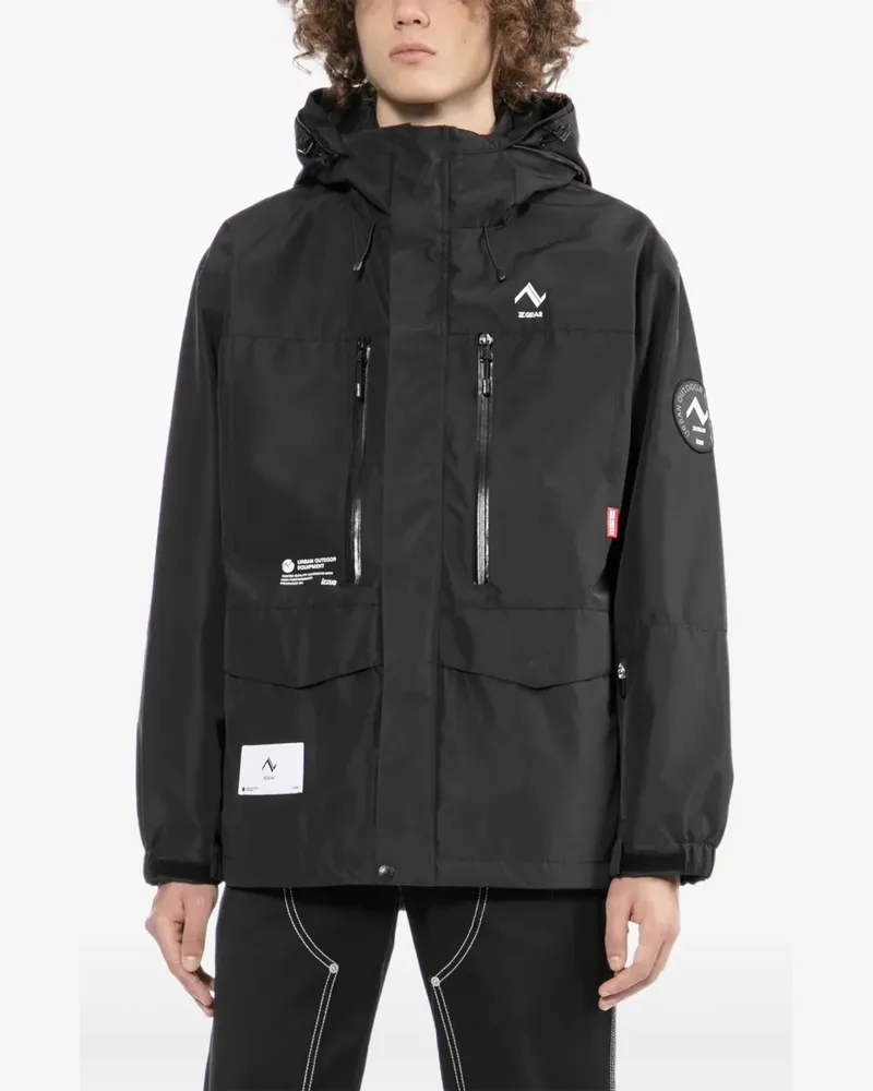 Izzue Jacke mit Logo-Stickerei - Schwarz Schwarz