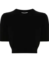 SPORTMAX Cropped-T-Shirt mit Rundhalsausschnitt Schwarz