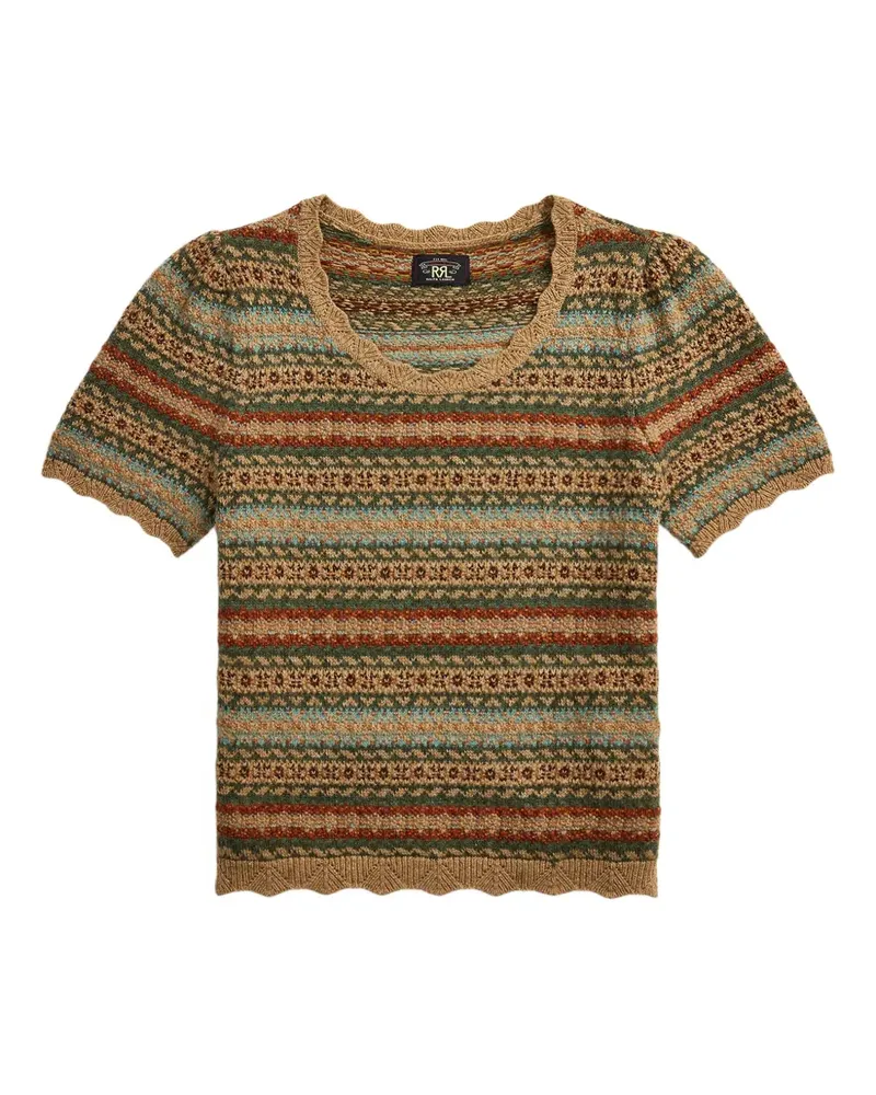 Ralph Lauren Gestreiftes Sofia Strick-T-Shirt - Braun Braun