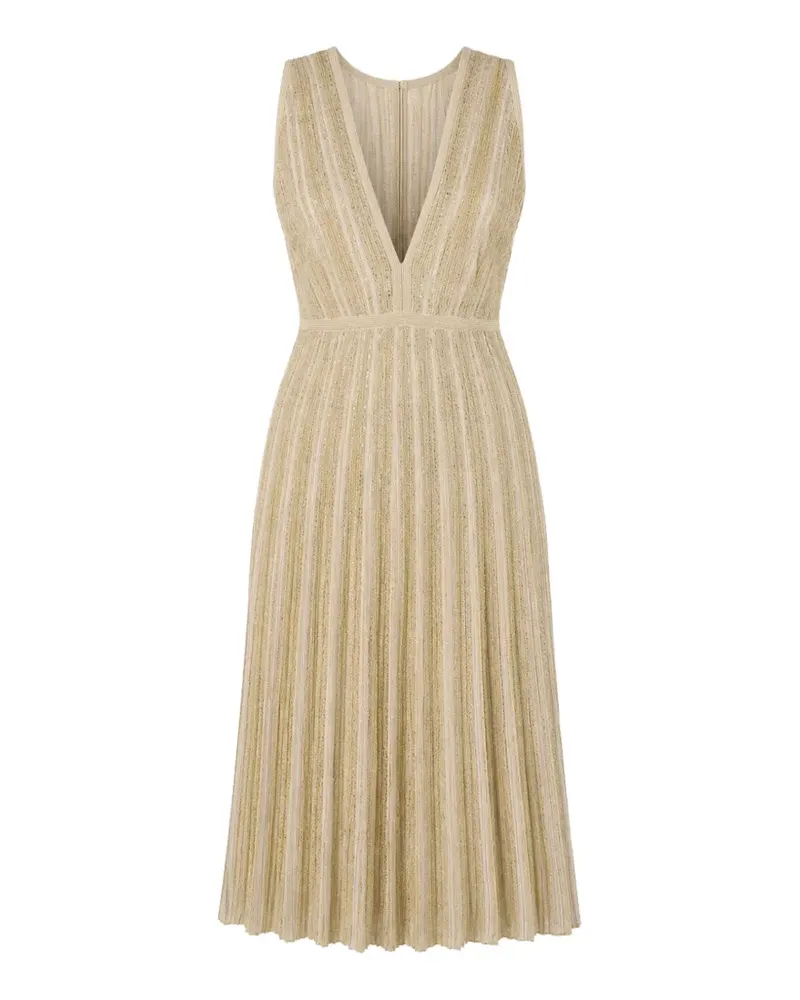 Missoni metallic-thread pleated midi dress - Gold Gold