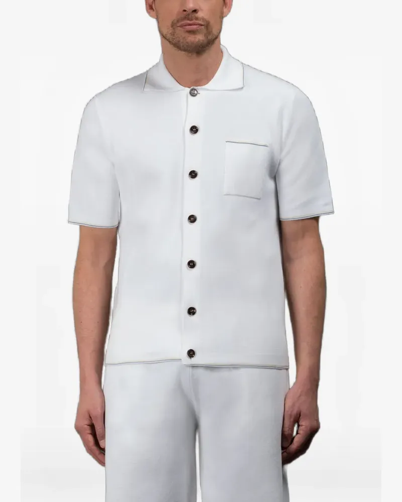 MOORER Kurzärmeliges Kenith Hemd mit Brusttasche - Weiß Weiß