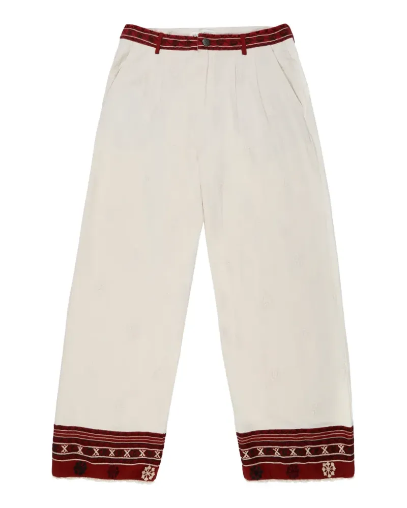 MAISON HOTEL Gilberto embroidered trousers - Nude Nude