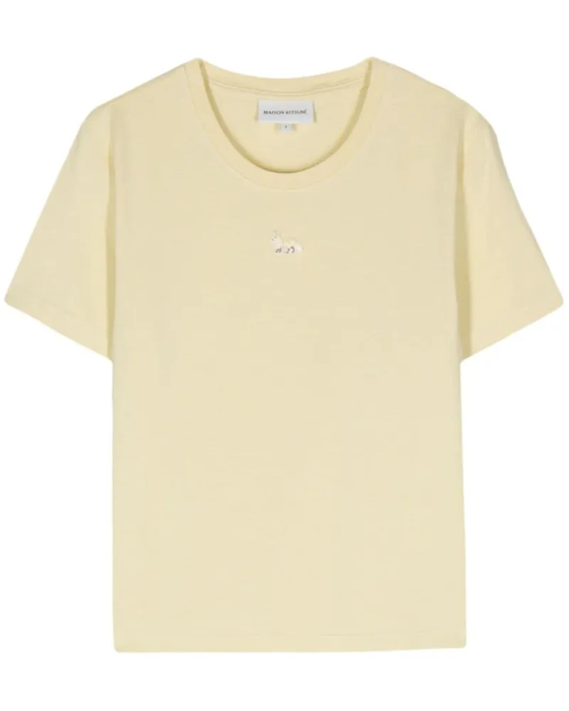Kitsuné T-Shirt mit Fuchs-Motiv - Gelb Gelb