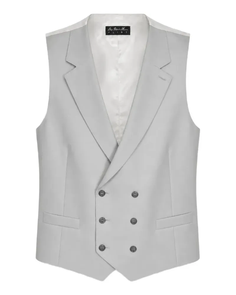 Luigi Bianchi Mantova pointed-hem double-breasted waistcoat - Grau Grau