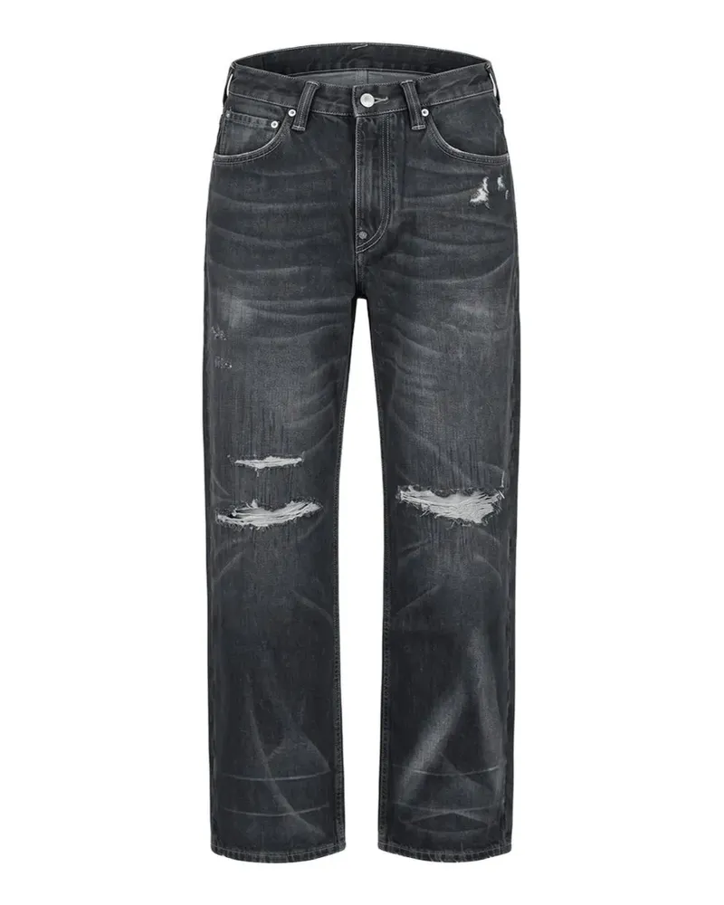 Evisu Jeans in Distressed-Optik - Schwarz Schwarz