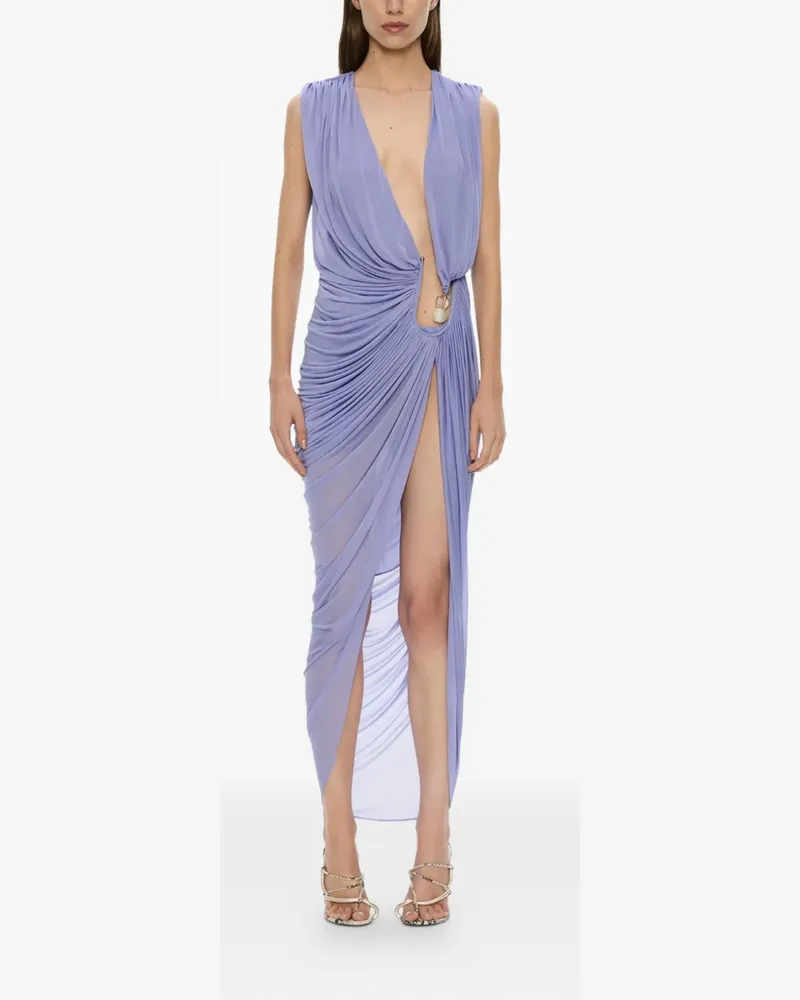 Christopher Esber Midikleid mit Kristallen - Violett Violett
