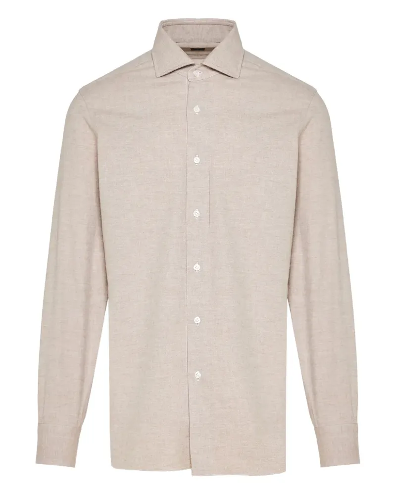 BARBA long-sleeve button-down shirt - Nude Nude