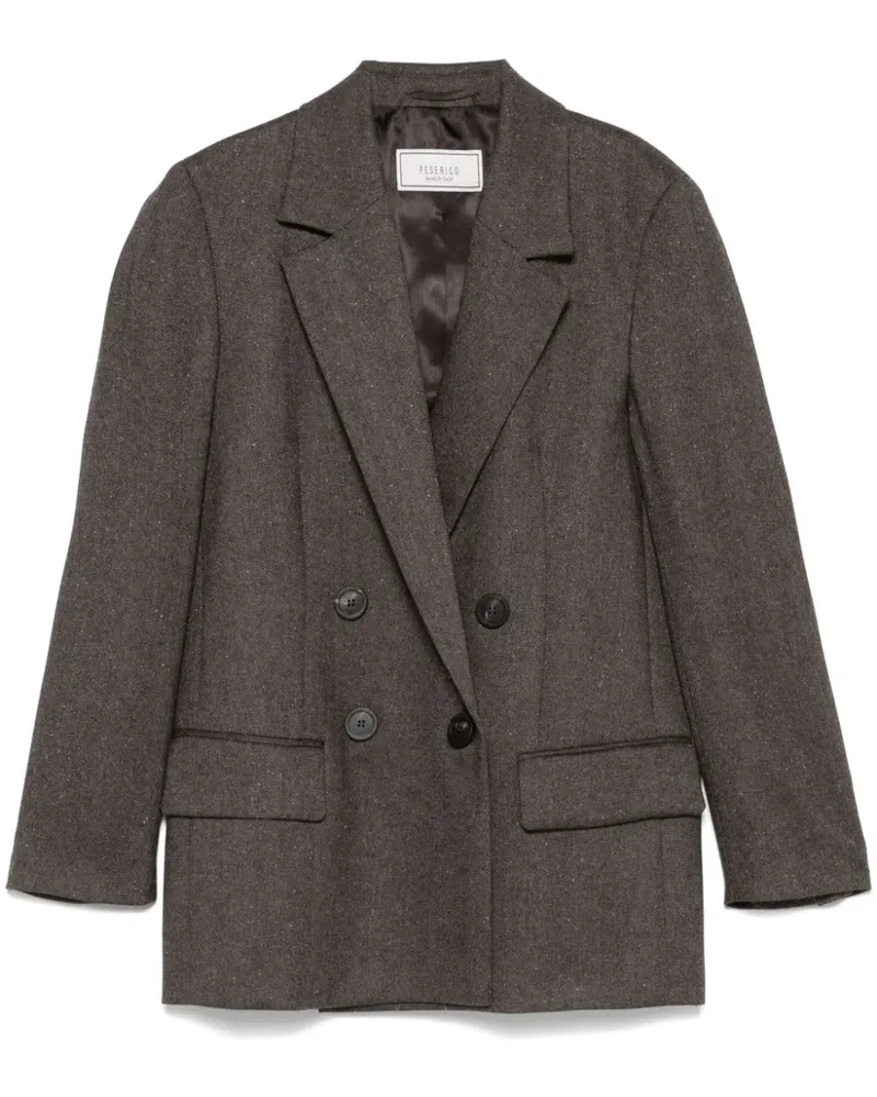 Peserico Blazer mit Fischgrätenmuster - Braun Braun