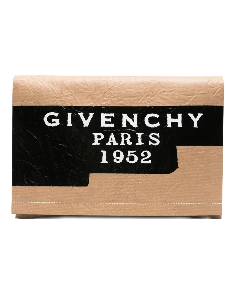 Givenchy logo-print clutch bag - Nude Nude