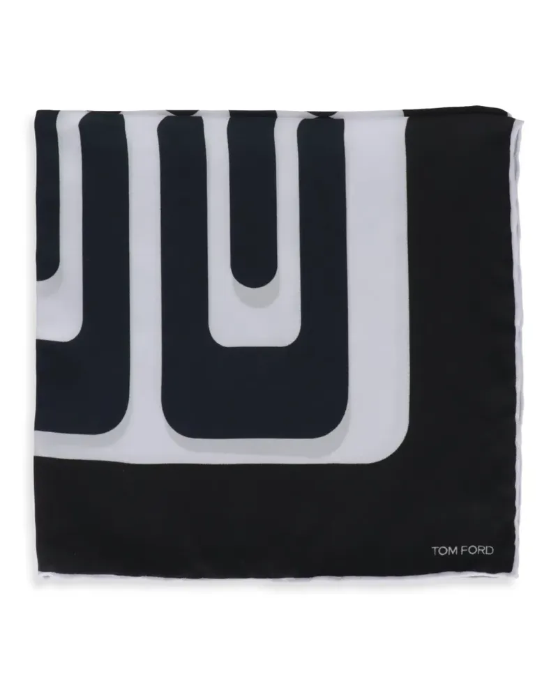 Tom Ford geometric-print pocket square - Blau Blau