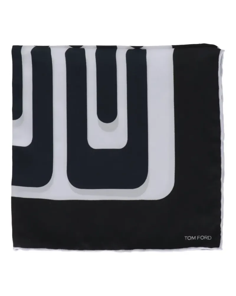 Tom Ford geometric-print pocket square - Blau Blau