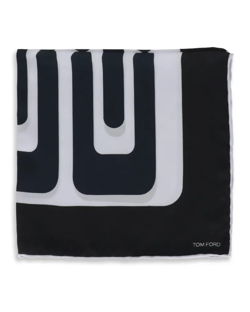 Tom Ford geometric-print pocket square - Blau Blau