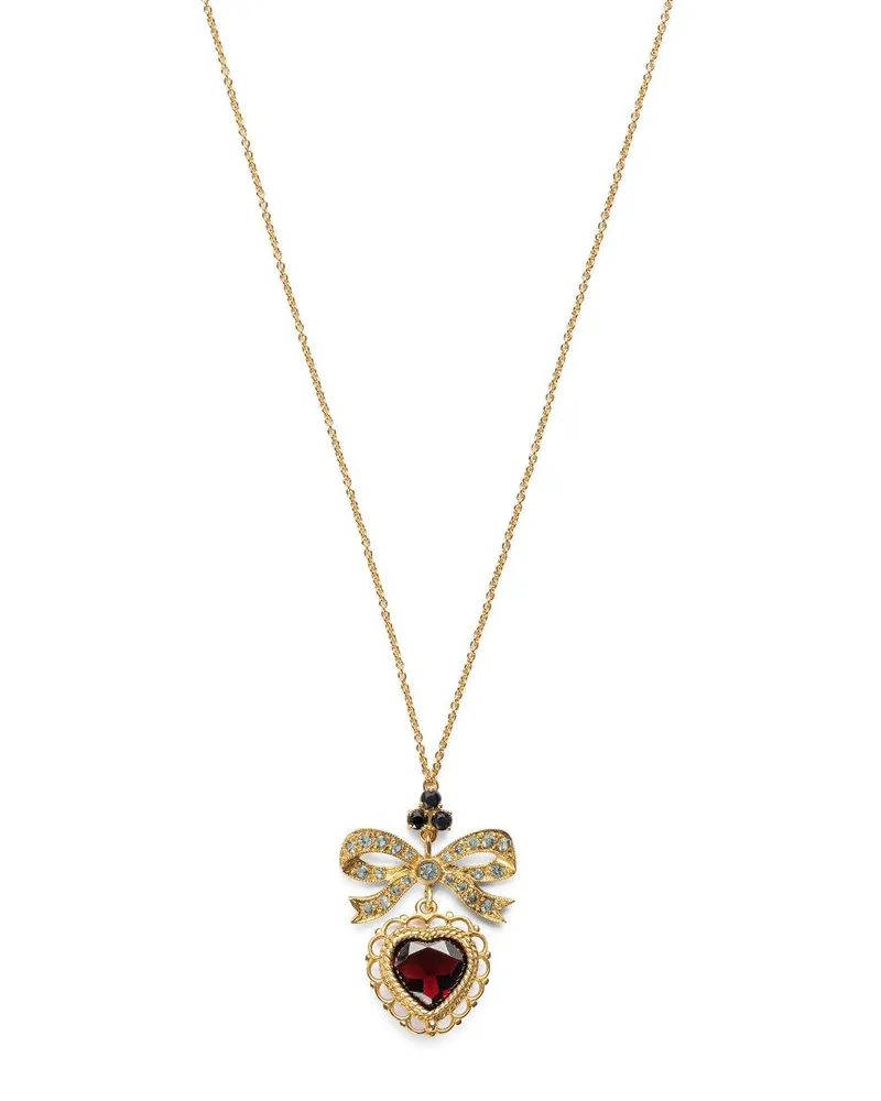 Dolce & Gabbana 18kt Devotion Gelbgoldanhänger mit Granat und Saphir Gold