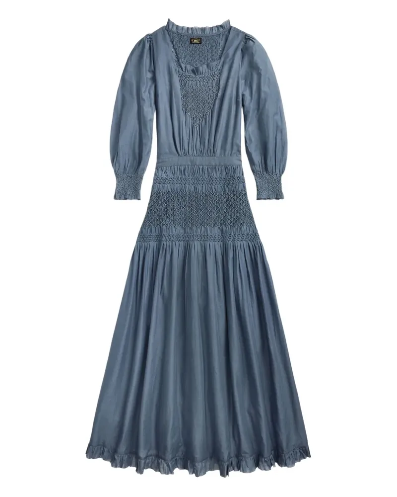 Ralph Lauren Gesmoktes Maxikleid - Blau Blau