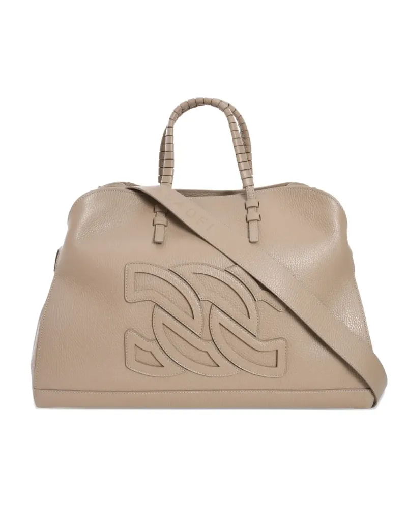 Casadei Double C Tote Bag mit Prägung - Braun Braun