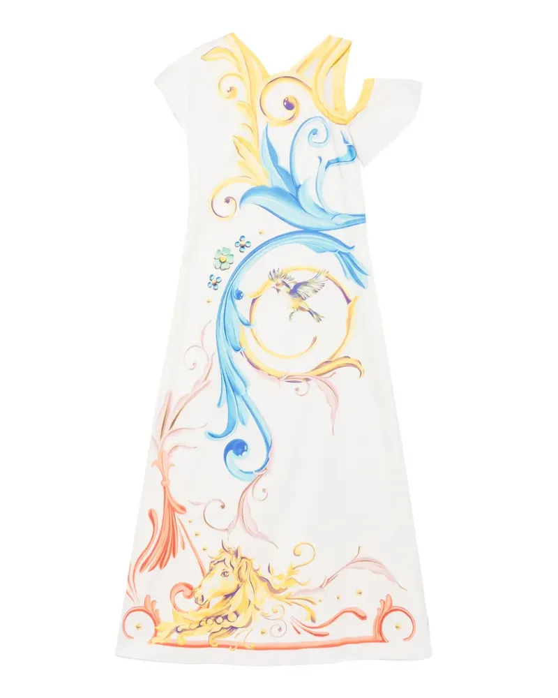 Moschino Maxikleid mit grafischem Print - Weiß Weiß