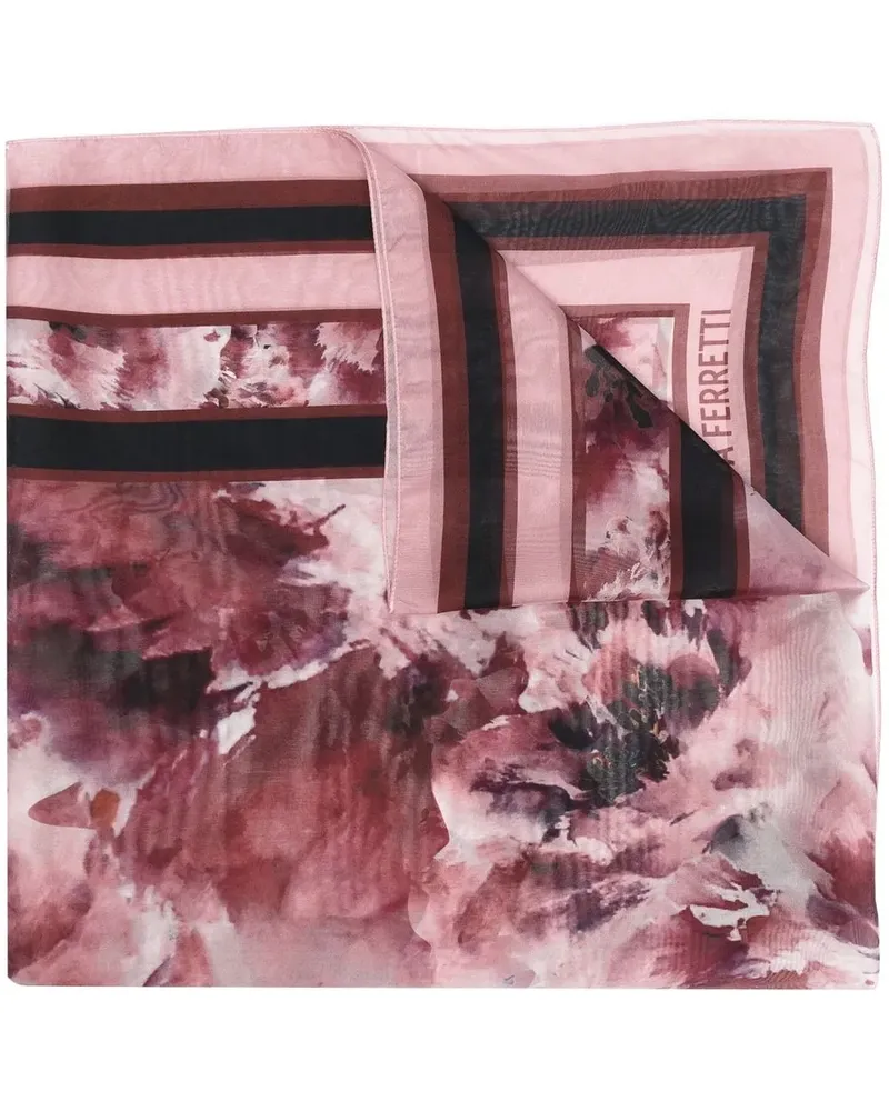 Alberta Ferretti Seidenschal mit Blumen-Print - Rosa Rosa