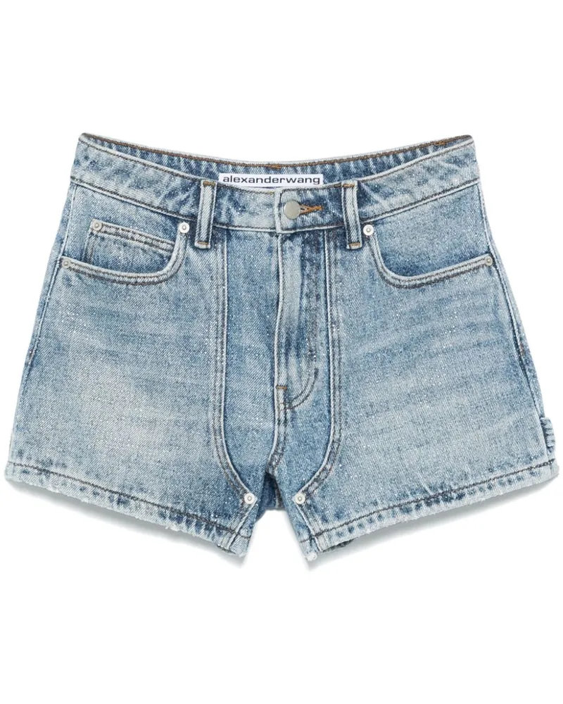 Alexander Wang High-Waist-Shorts mit Kristallmuster - Blau Blau