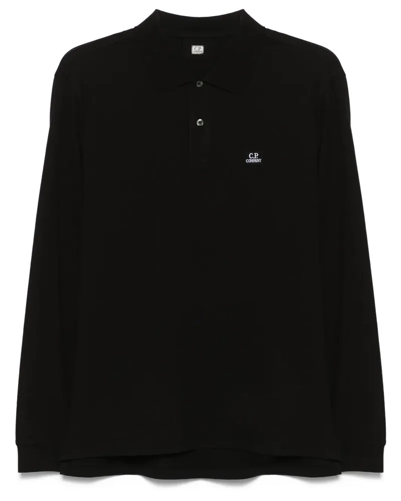 C.P. Company Poloshirt mit Logo-Patch - Schwarz Schwarz