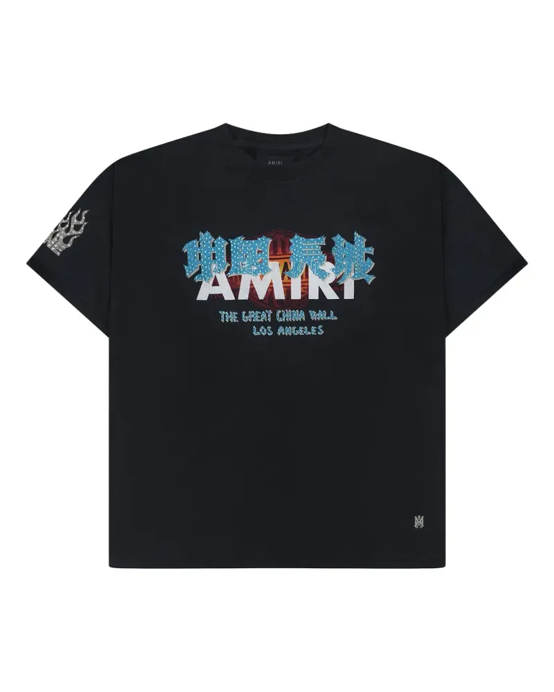 Amiri T-Shirt mit Kristallen - Schwarz Schwarz