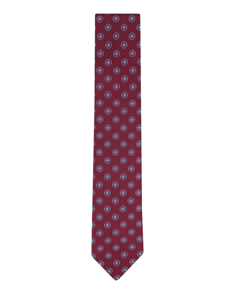 Canali Seidenkrawatte mit geometrischem Print - Rot Rot