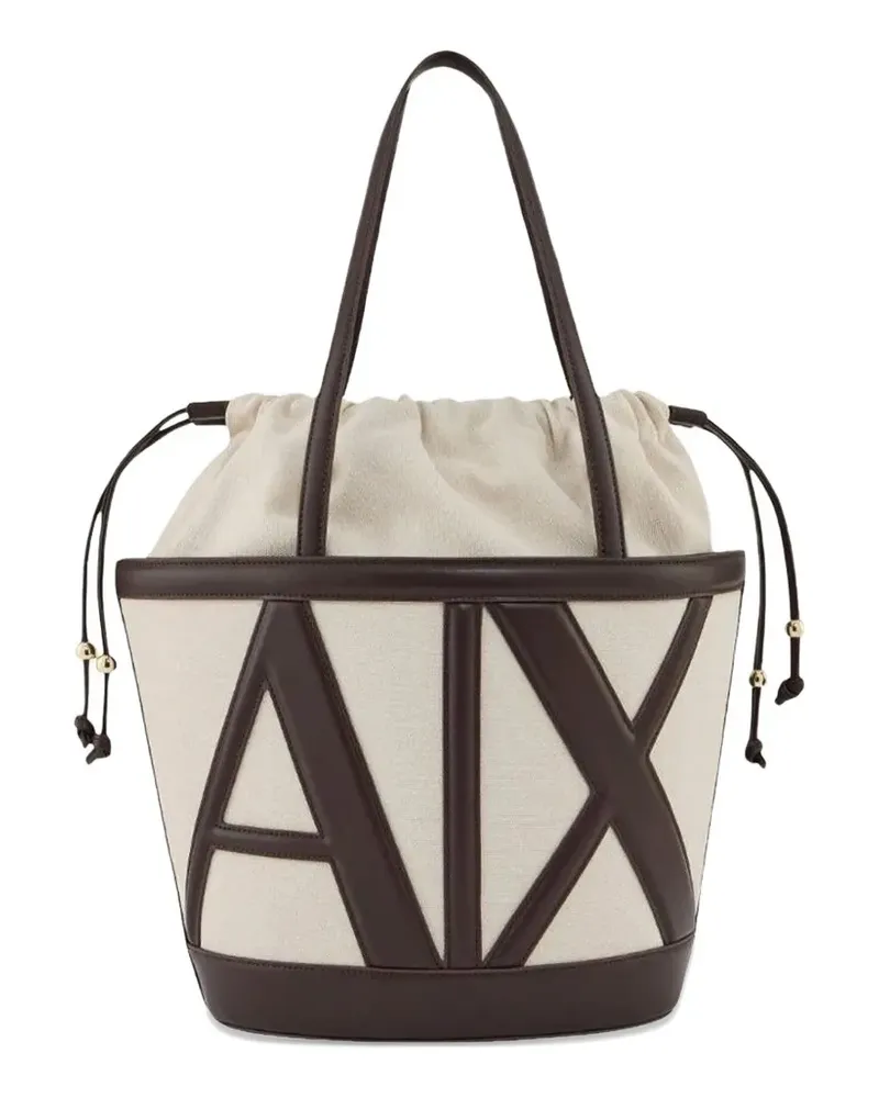 Armani Exchange logo-detail bucket bag - Nude Nude
